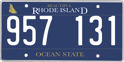 RI license plate 957131