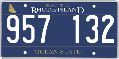RI license plate 957132