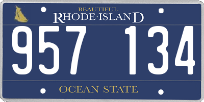 RI license plate 957134