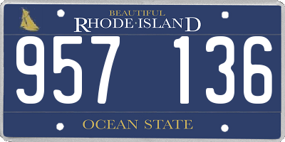 RI license plate 957136