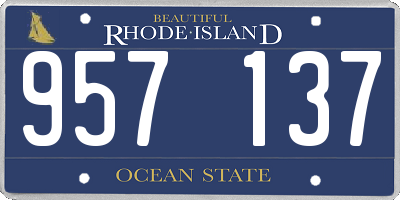 RI license plate 957137