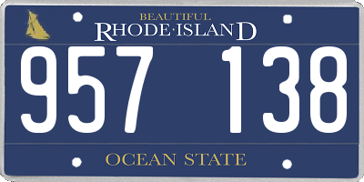 RI license plate 957138