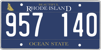 RI license plate 957140