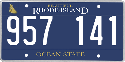 RI license plate 957141