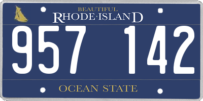 RI license plate 957142