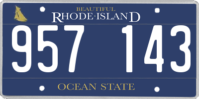 RI license plate 957143