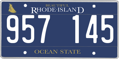 RI license plate 957145