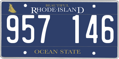 RI license plate 957146