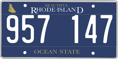RI license plate 957147