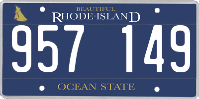 RI license plate 957149