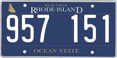 RI license plate 957151