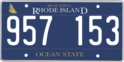 RI license plate 957153
