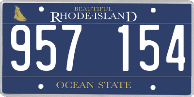 RI license plate 957154