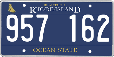 RI license plate 957162
