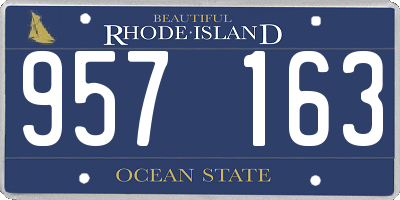 RI license plate 957163