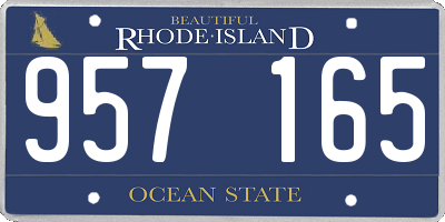 RI license plate 957165