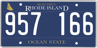 RI license plate 957166
