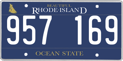 RI license plate 957169