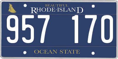 RI license plate 957170