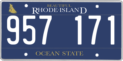 RI license plate 957171