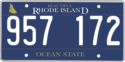 RI license plate 957172