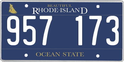 RI license plate 957173