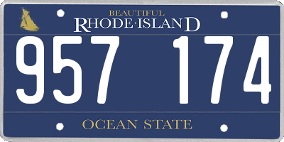 RI license plate 957174
