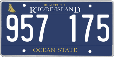 RI license plate 957175