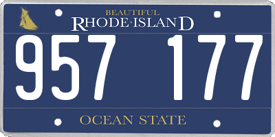 RI license plate 957177