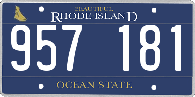 RI license plate 957181