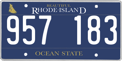 RI license plate 957183