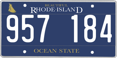 RI license plate 957184