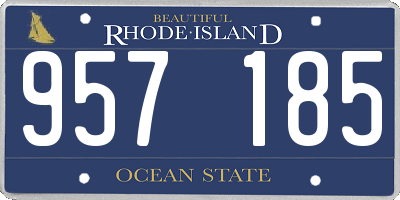 RI license plate 957185