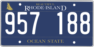 RI license plate 957188