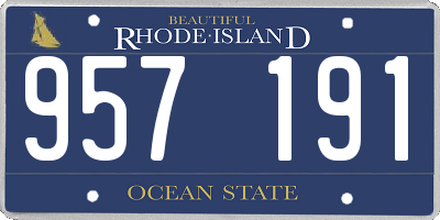 RI license plate 957191