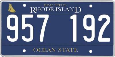 RI license plate 957192