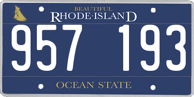 RI license plate 957193