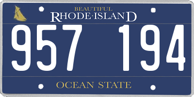 RI license plate 957194