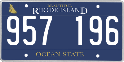 RI license plate 957196