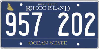 RI license plate 957202