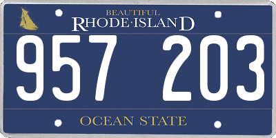 RI license plate 957203