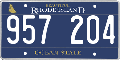 RI license plate 957204