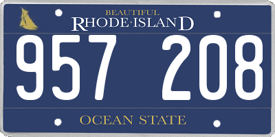 RI license plate 957208