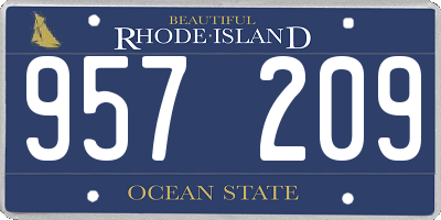 RI license plate 957209
