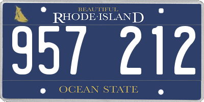 RI license plate 957212