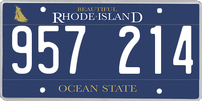 RI license plate 957214