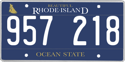 RI license plate 957218