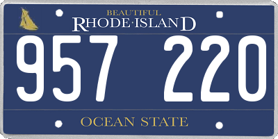 RI license plate 957220