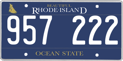 RI license plate 957222