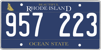 RI license plate 957223